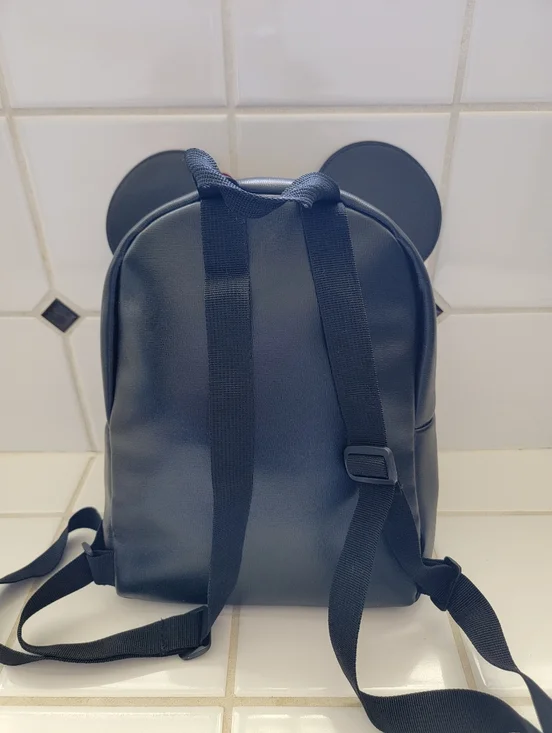 Disney Minnie Mouse Black Backpack with Red Polka Dot Pocket and Bow - Picture 5 of 12